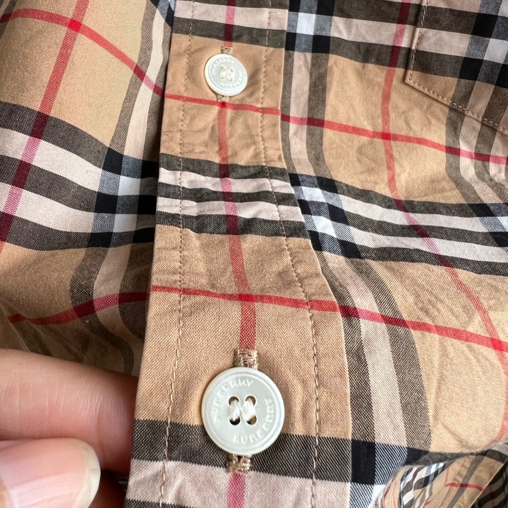 BURBERRY BRIT Plaid Print Long Sleeve Button-Up Top Size: S - Picture 6 of 7